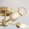 Ribbed Frosted Glass Satin Brass Ceiling Light
