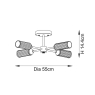 Ribbed Frosted Glass Satin Brass Ceiling Light