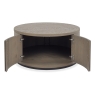 Vigo Round Coffee Table Grey Open