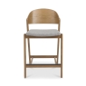 Vigo Bar Stool Rustic Grey Fabric Front