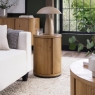 Vigo Round Lamp Table Rustic Lifestyle