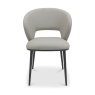 Luca Dining Chair Grey Leather Front