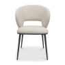 Luca Dining Chair Ivory Leather Front
