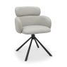 Hudson Swivel Dining Chair Light Grey Leather
