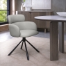 Hudson Swivel Dining Chair Light Grey Leather Lifestyle