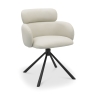 Hudson Swivel Dining Chair Ivory Leather