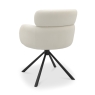 Hudson Swivel Dining Chair Ivory Leather Back