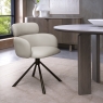 Hudson Swivel Dining Chair Ivory Leather Lifestyle