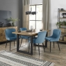 Rustic Dining Set Cezanne Blue Velvet Lifestyle