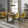 Rustic Dining Set Cezanne Mustard Velvet Lifestyle