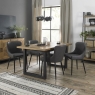 Rustic Dining Set Cezanne Grey Leather Lifestyle