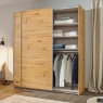 Spirea 2 Door Sliding Wardrobe W175cm Artisan Oak With Aluminium Handles