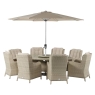 Morston Elliptical Table with Lazy Susan & 8 Armchairs - Sandstone