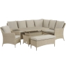 Holkham L-Shaped Sofa With Rectangle Adj Table, Bench & Chair - Nutmeg