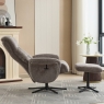 Nero Swivel Recliner and Footstool
