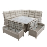 Valencia Rattan Corner Set with Square Ice Bucket Table & 2 Benches