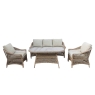 Normandy Rattan 3 Seater Sofa With 2 Sofa Chairs & Dining Table