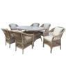 Normandy Rattan 6 Seater Elliptical Dining Set