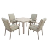 Antibes Champagne 4 Seat Square Dining Set 
