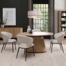 Vigo Dining Table 150cm Rustic Oak & 4 Luca Dining Chairs Ivory