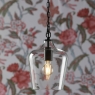 Laura Ashley Ockley Bottle Pendant Glass & Black