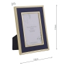 Laura Ashley Harrison Brass & Dark Blue Photo Frame 4x6"