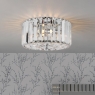 Laura Ashley Fernhurst Small 3 Light Flush Polished Chrome & Crystal