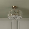 Laura Ashley Fernhurst 3 Light Semi Flush Antique Brass