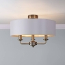 Laura Ashley Sorrento 3 Arm Semi Flush Antique Brass With Shade