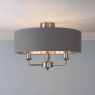 Laura Ashley Sorrento 3 Arm Semi Fksuh Polished Nickel With Shade