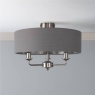 Laura Ashley Sorrento 3 Arm Semi Fksuh Polished Nickel With Shade