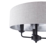 Laura Ashley Sorrento 3 Arm Semi Flush Matt Black With Natural Shade