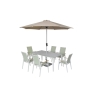 Lazio Rectangle Table With 4 Armchairs - Green