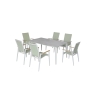 Lazio Rectangle Table With 4 Armchairs - Green