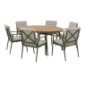 Houghton Elliptical Table With 6 Armchairs - Sage