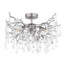 Laura Ashley Willow 3 Light Semi Flush Satin Pewter & Crystal