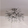 Laura Ashley Willow 3 Light Semi Flush Satin Pewter & Crystal