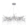 Laura Ashley Willow Grande 5 Light Pendant Satin Pewter & Crystal