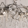 Laura Ashley Willow Grande 5 Light Pendant Satin Pewter & Crystal