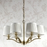 Laura Ashley Hemsley 6 Light Chandelier Matt Antique Brass With Shade