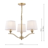 Laura Ashley Hemsley 3 Light Pendant Matt Antique Brass With Shade