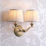 Laura Ashley Hemsley 2 Light Wall Light Matt Antique Brass With Shade