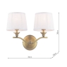 Laura Ashley Hemsley 2 Light Wall Light Matt Antique Brass With Shade