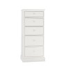 Alaska White 5 Drawer Tall Chest