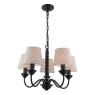 Laura Ashley Norbury 5 Light Pendant Matt Black With Shade