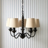 Laura Ashley Norbury 5 Light Pendant Matt Black With Shade