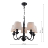 Laura Ashley Norbury 5 Light Pendant Matt Black With Shade