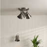 Laura Ashley Rufus 3 Light Plate Spotlight Industrial Nickel