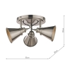 Laura Ashley Rufus 3 Light Plate Spotlight Industrial Nickel