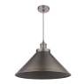Laura Ashley Rufus Grande 1 Light Pendant Industrial Nickel